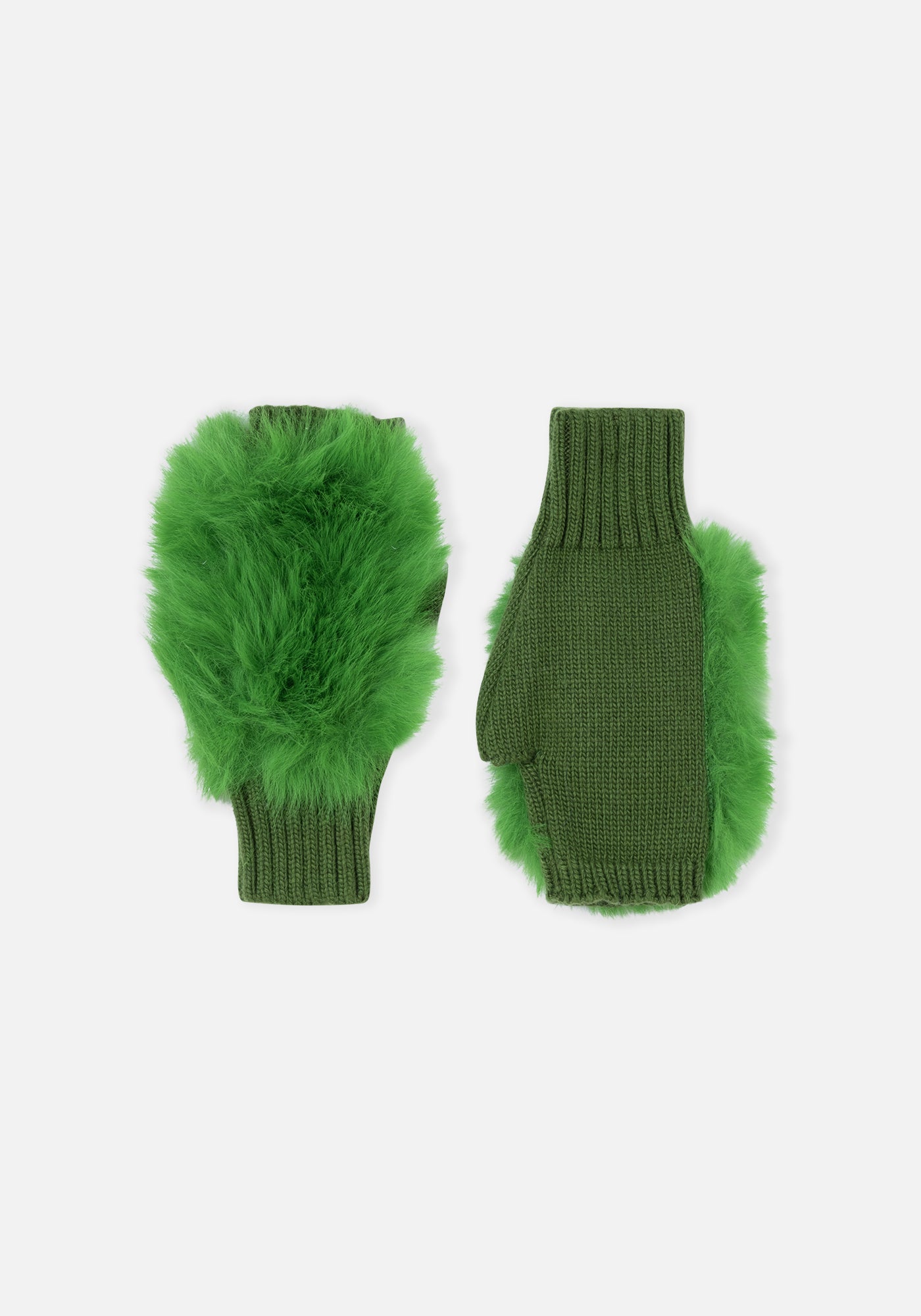 Gants Miton en Peluche Verte