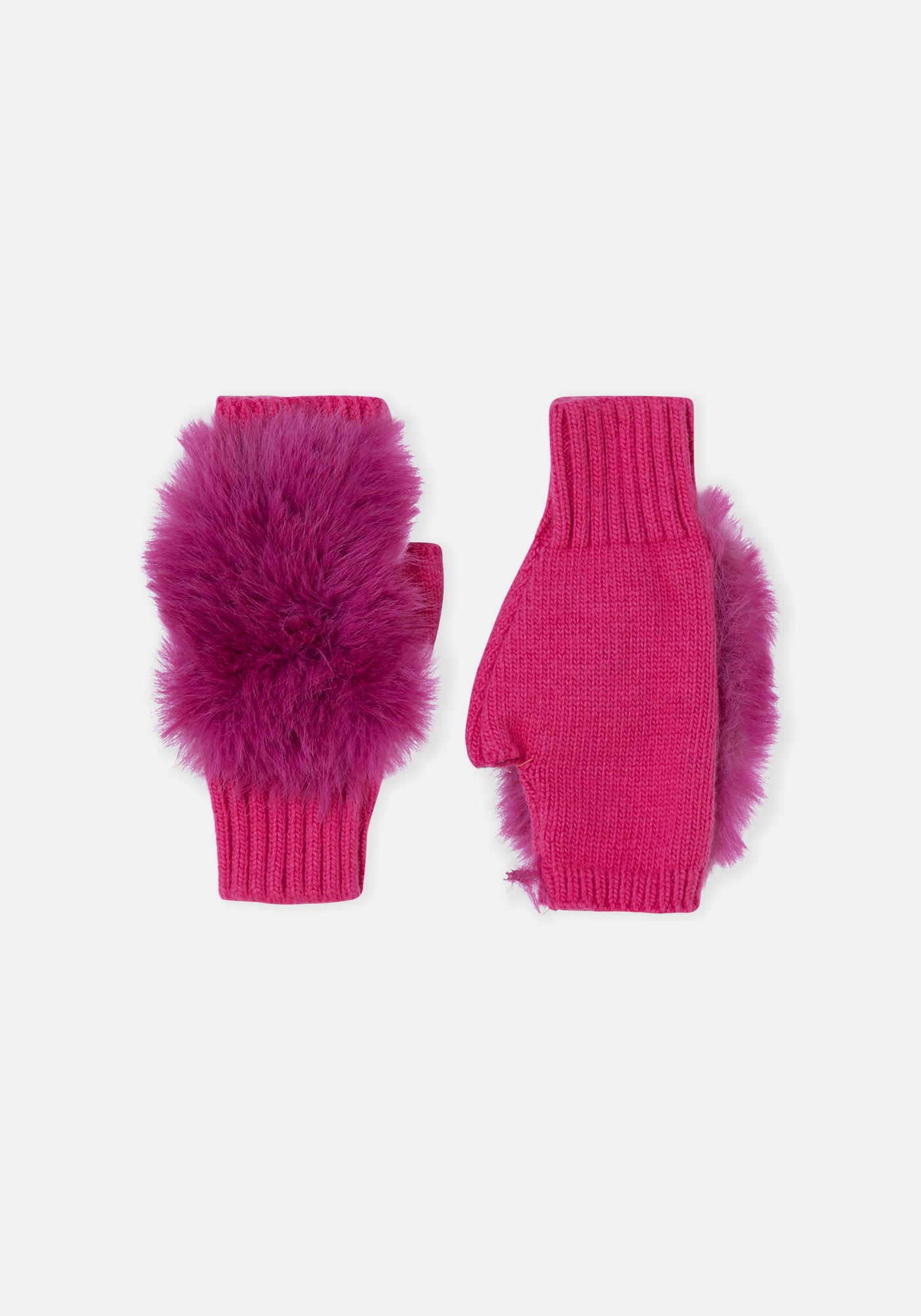 Gants Miton en Peluche Fuchsia