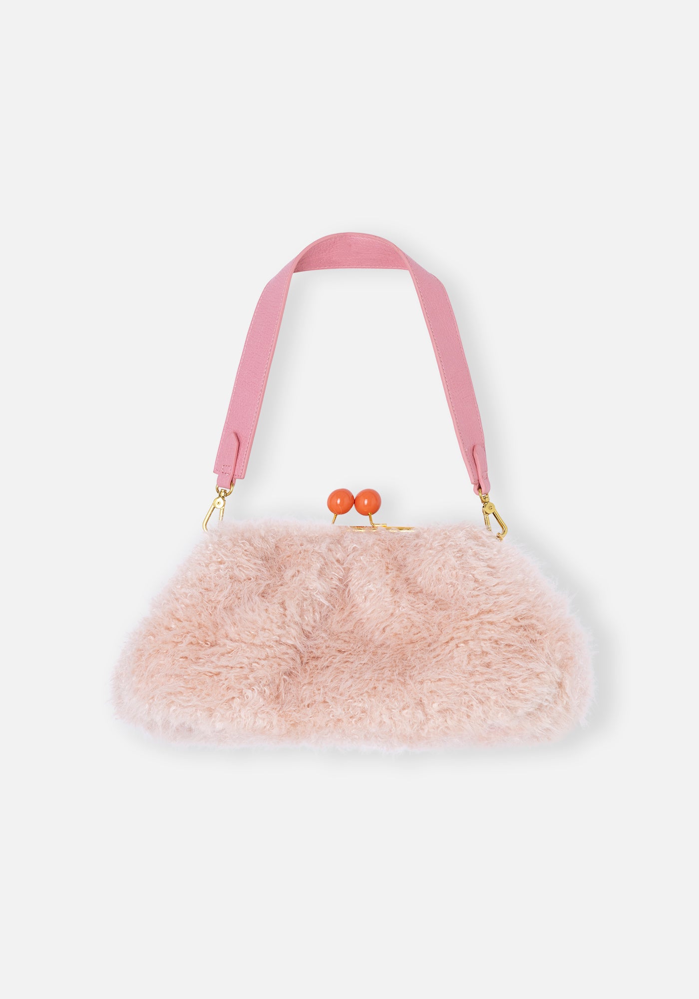 Maxi Clutch Fur Rose