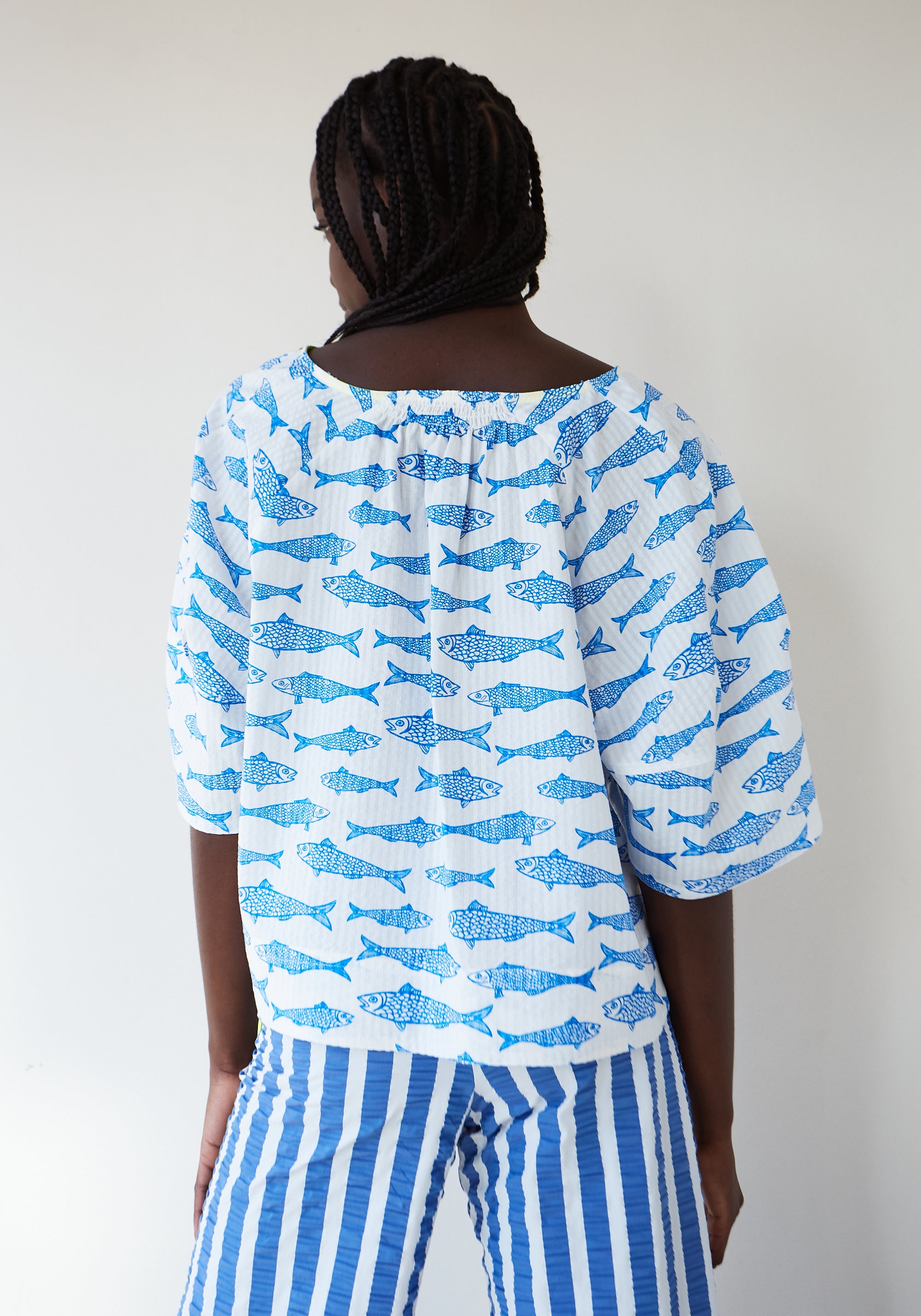 Blouse Soplo Poissons Bleus 