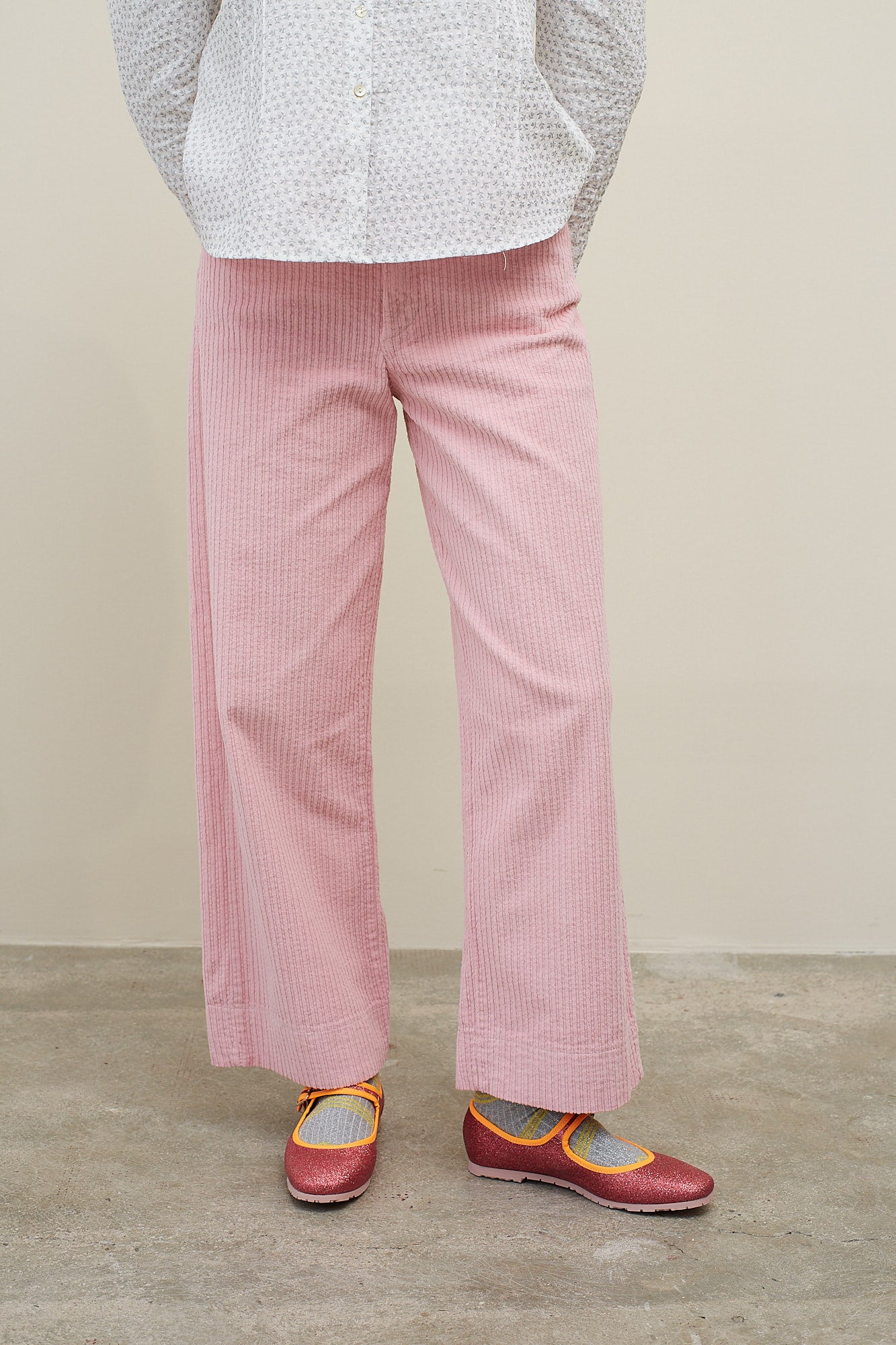 Pantalon Rose Velours Rose