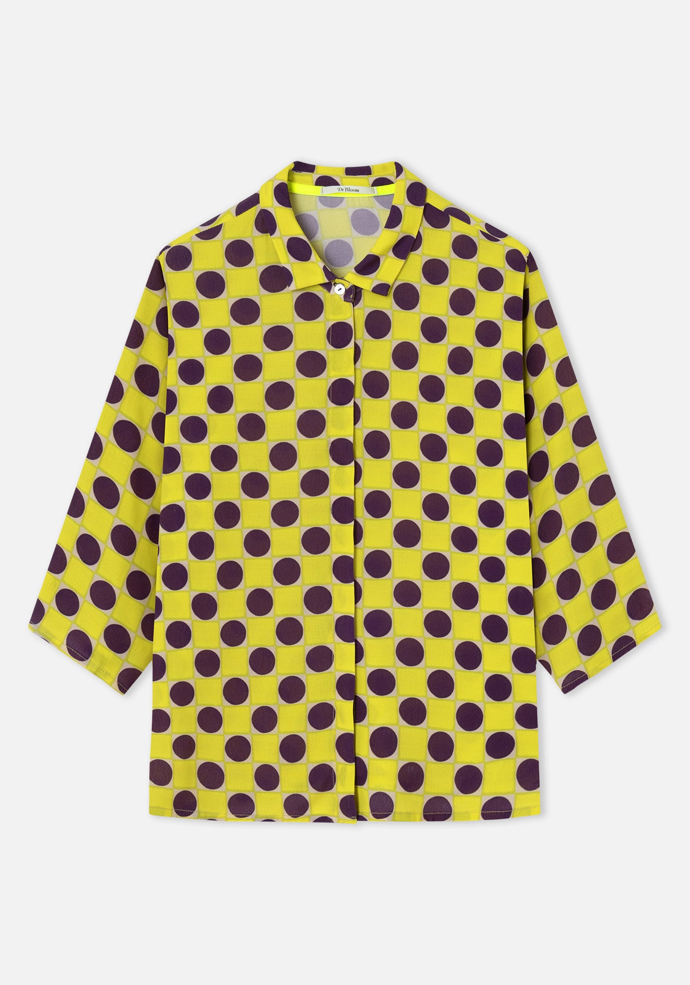 Chemise Imprimée à Pois Jaune 