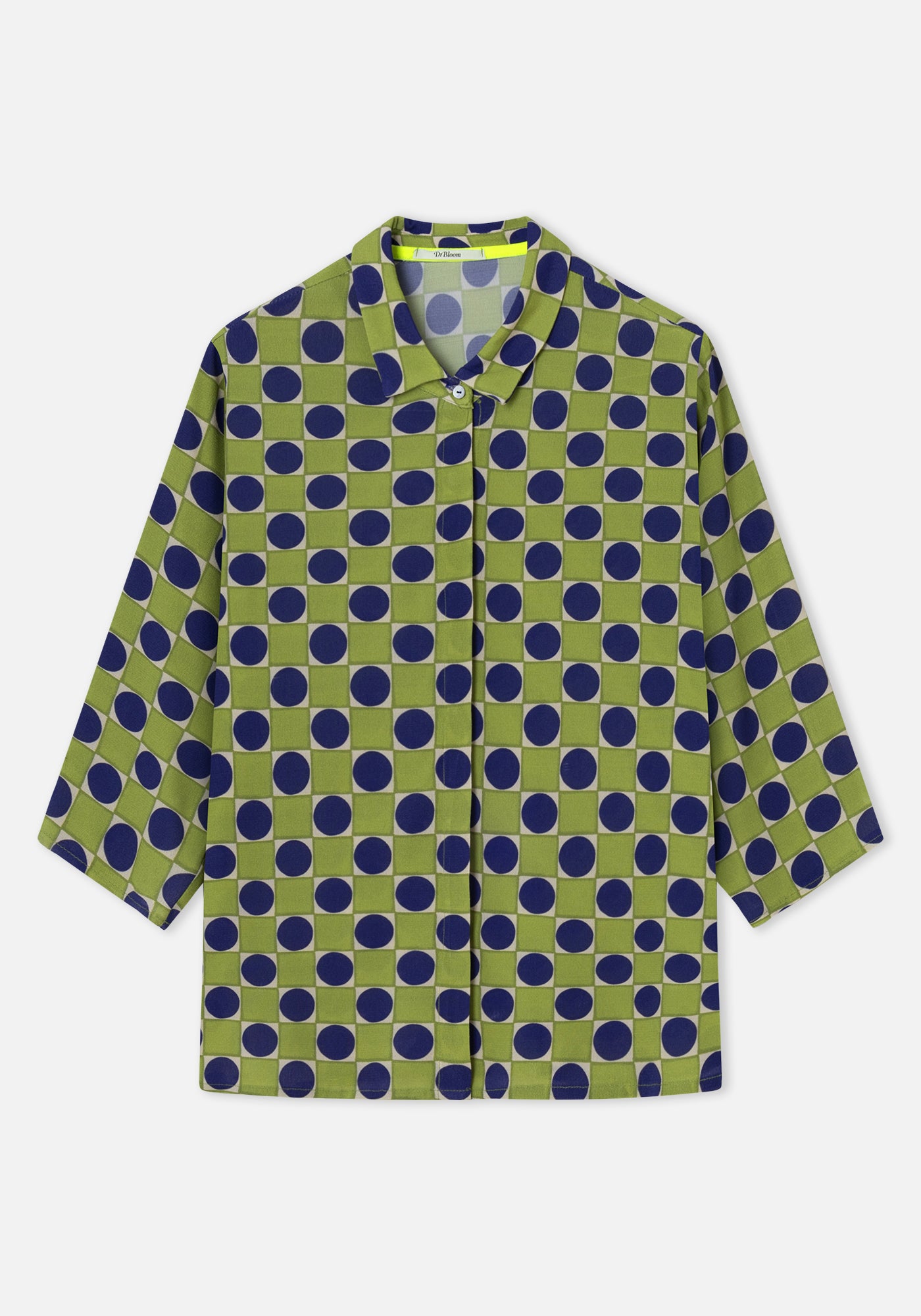 Chemise Imprimée à Pois Vert