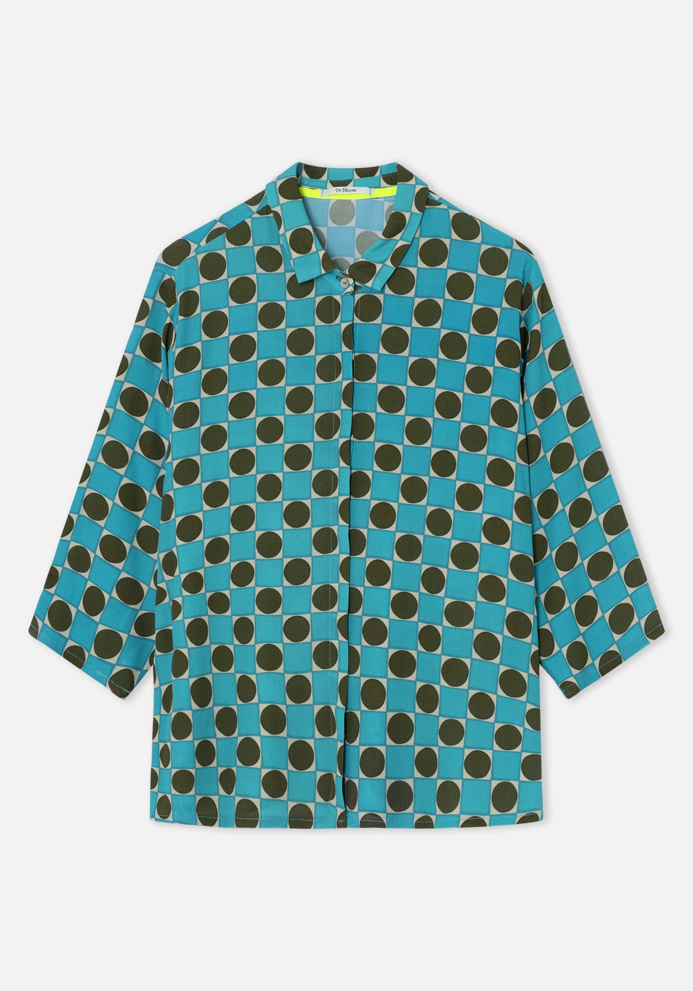 Chemise Imprimée à Pois Turquoise