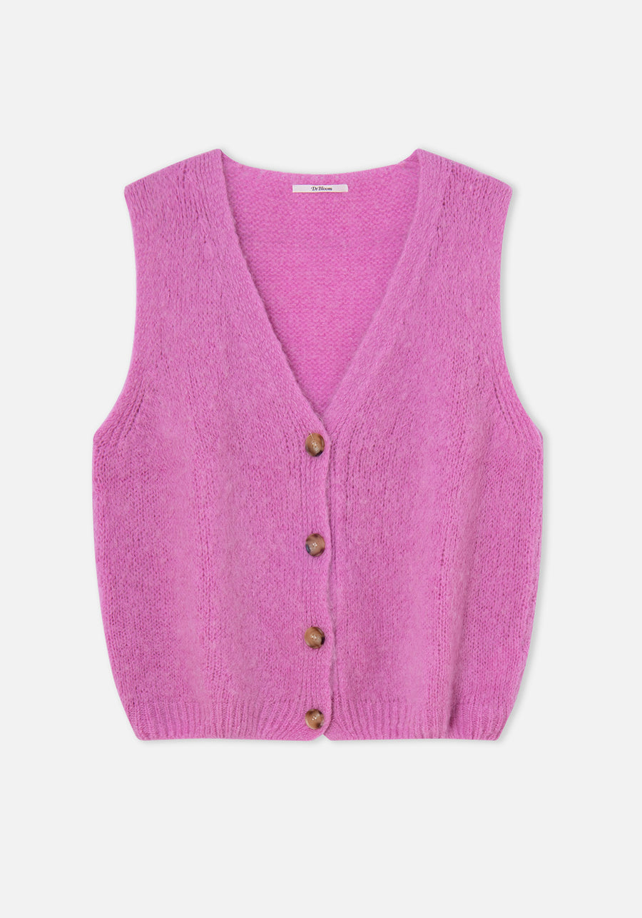 Gilet en Mohair Rose