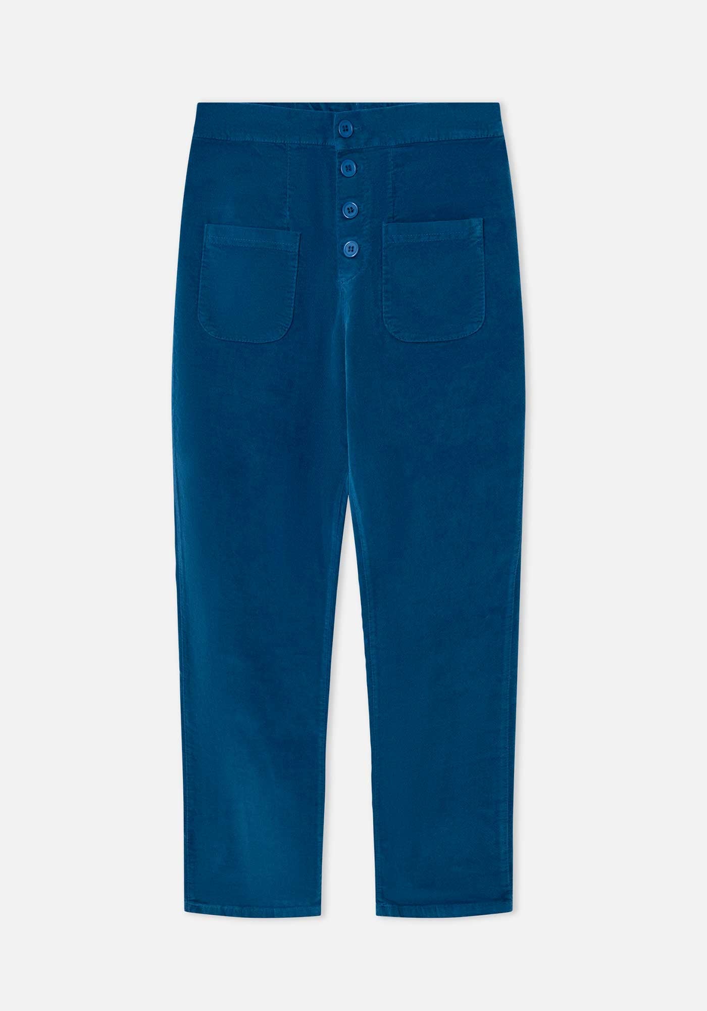 Pantalon Velours Bleu Marine