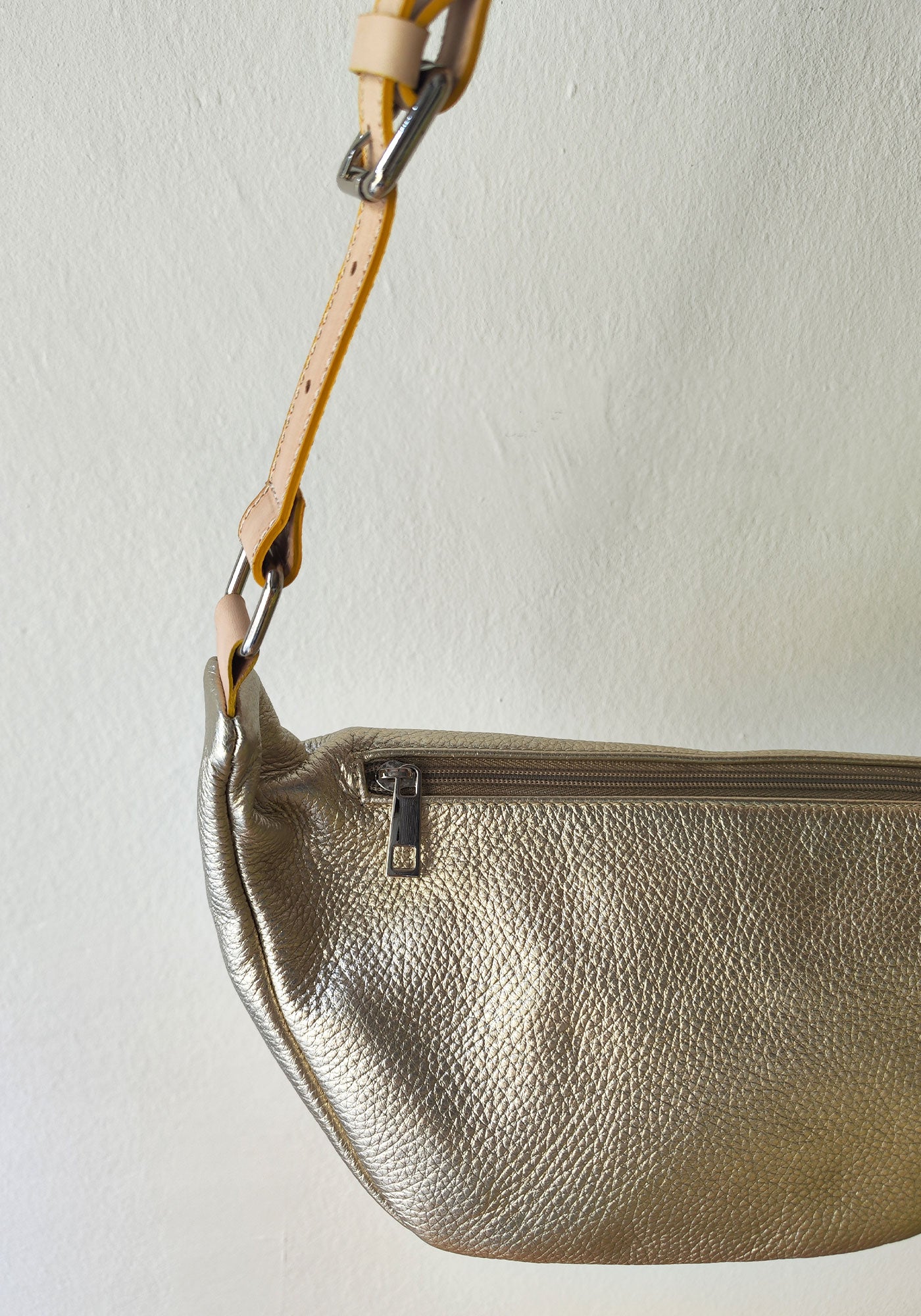 Sac Banane en Cuir Doré